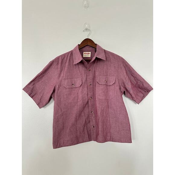Wrangler Authentics Short Sleeve Western Shirt Size Medium - Picture 1 of 3